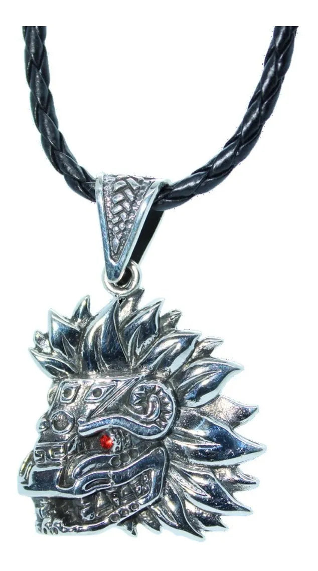 Dije Kukulkán Serpiente Emplumada Maya Plata 925 Con Cordón