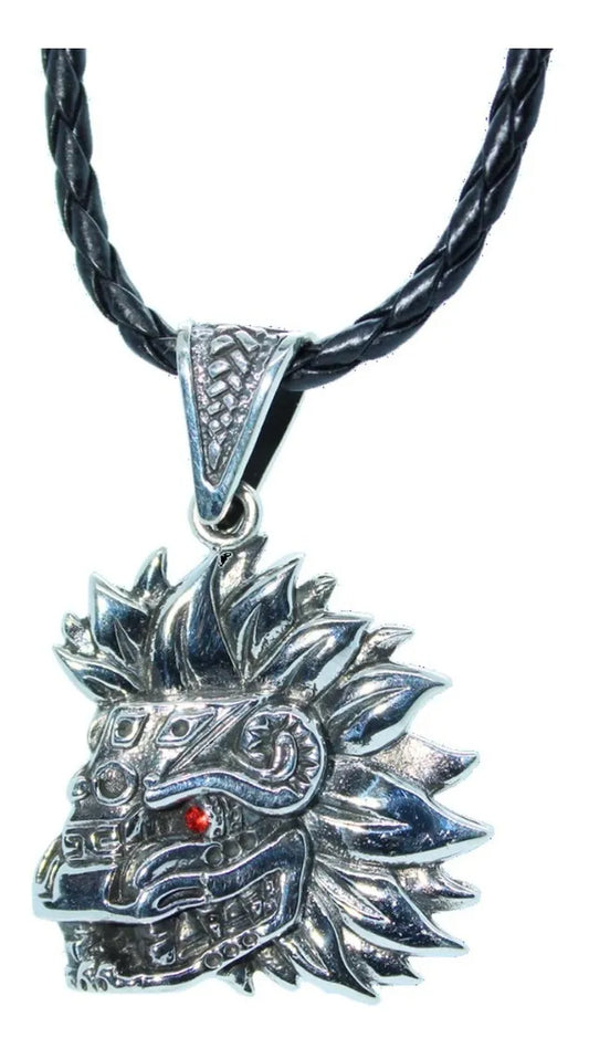 Dije Kukulkán Serpiente Emplumada Maya Plata 925 Con Cordón