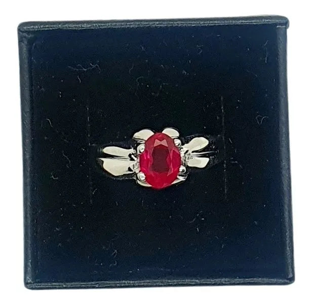 Anillo Rubí Plata 925 Tique Promesa Nice Matrimonio Dama
