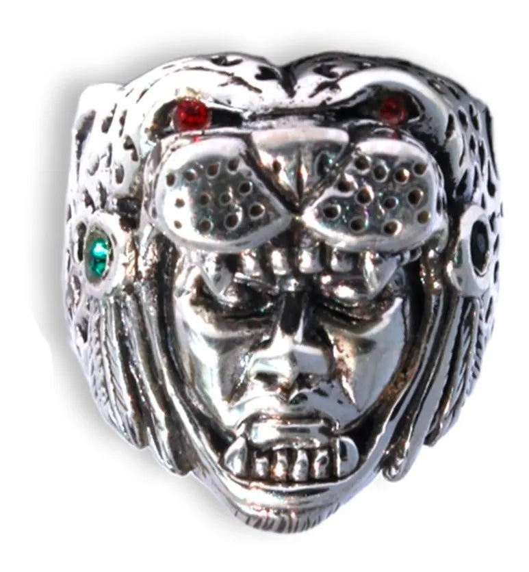 Anillo Guerrero Jaguar Azteca Plata 925 Hombre Taxco Mexico