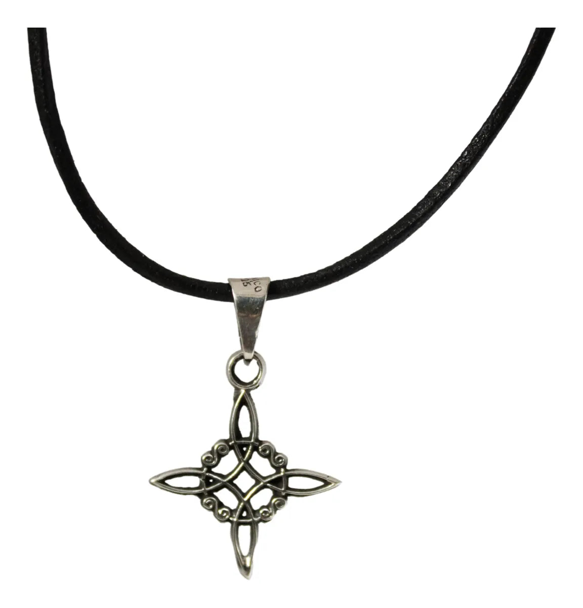 Dije Collar De Plata 925 Mujer Nudo De Bruja Celta Protector Plateado