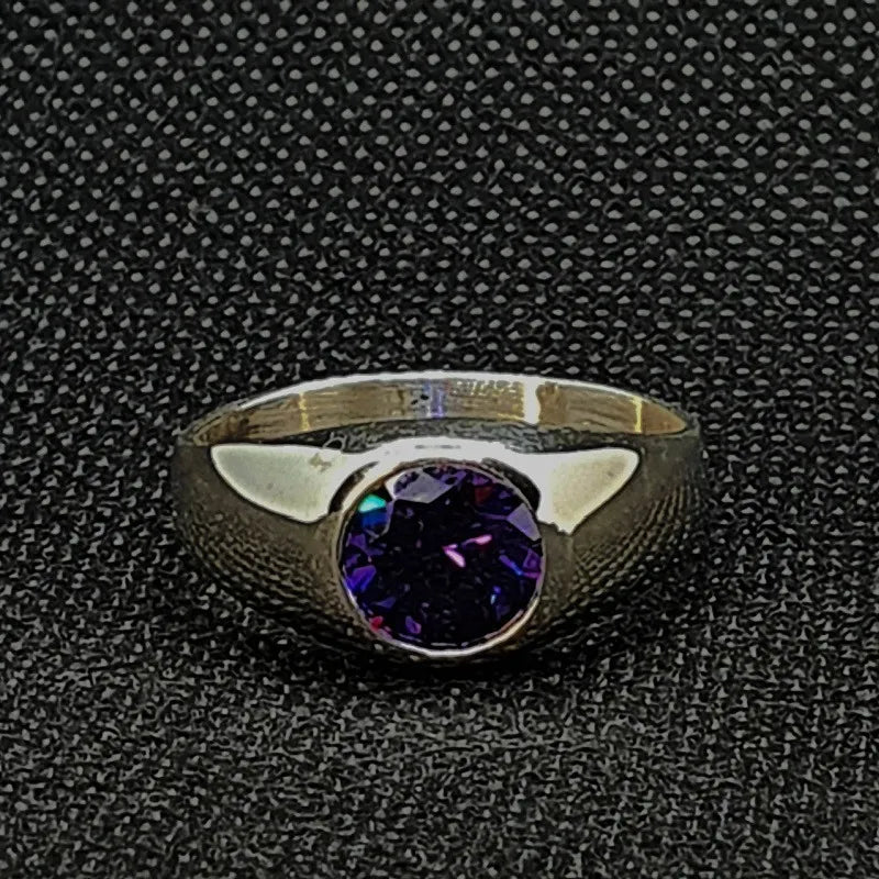 Anillo Lucas Alejandrina 8mm Plata 925 Violeta Elegante