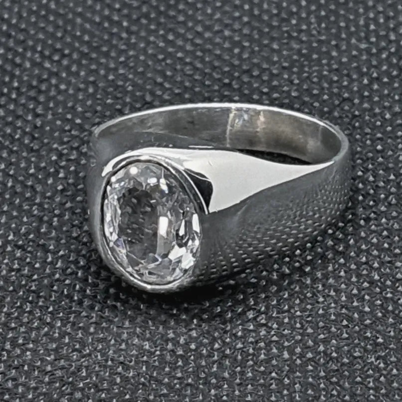 Anillo David Plata 925 Hombre Zirconia 10x12mm Elegante