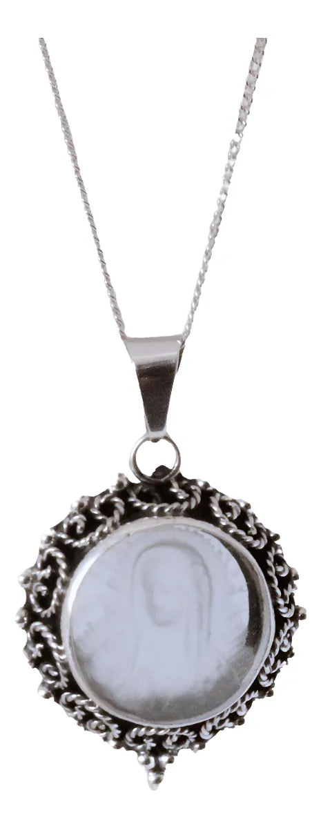 Dije Virgen Guadalupe Plata 925 Collar Hombre Mujer Joyería Plateado