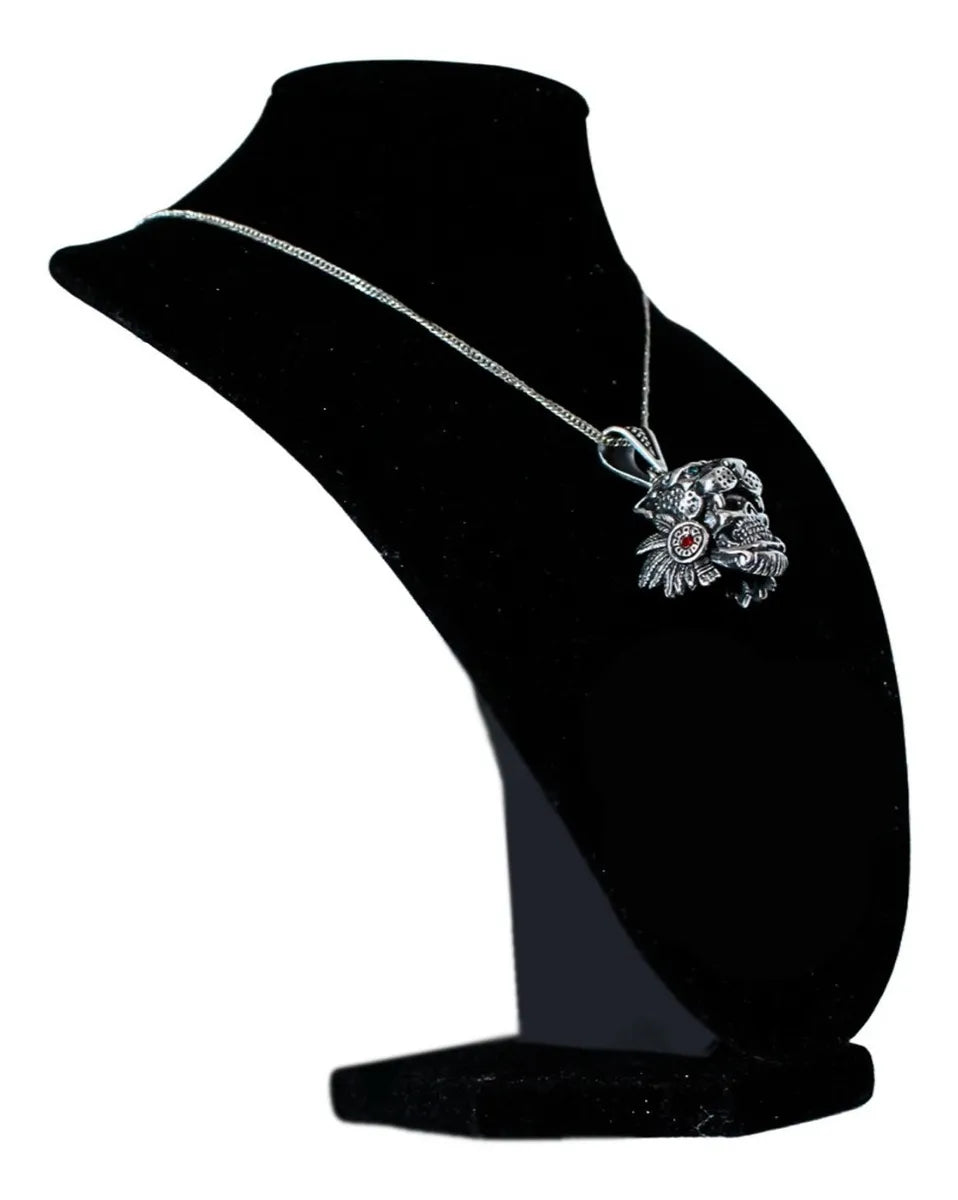 Dije Guerrero Jaguar Azteca Plata 925 Hombre Maya