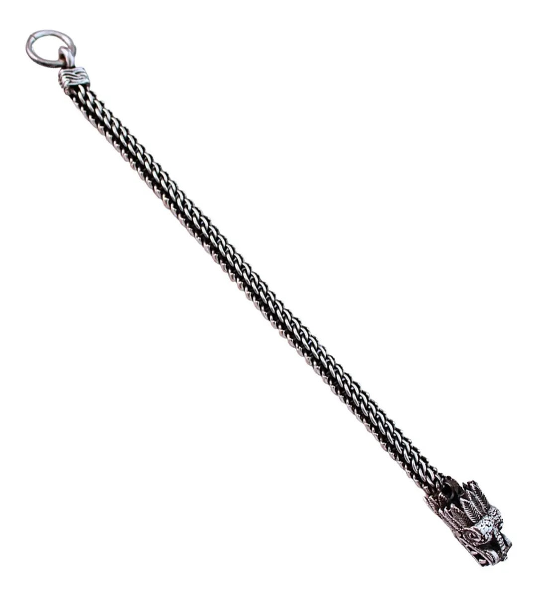 Pulsera Quetzalcóatl Plata 925 Pulso Tipo Bali Hombre Azteca