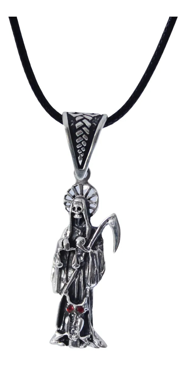 Collar Santa Muerte Plata 925 Dije Hombre Mujer Joyería Nice Plateado