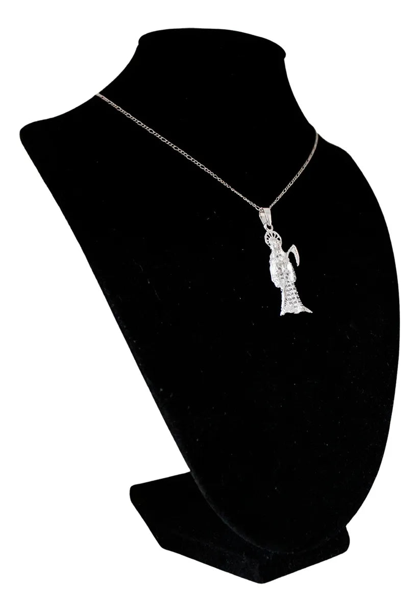 Dije Santa Muerte Plata925 Hombre Mujer Zirconia Regalo Nice Plateado