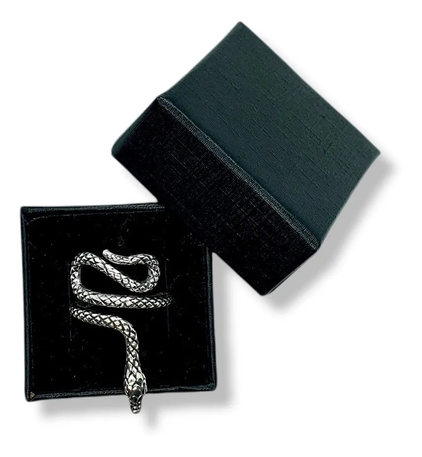 Anillo Serpiente Plata 925 Víbora Hombre Mujer Unisex Gótico | Joyería Gamma