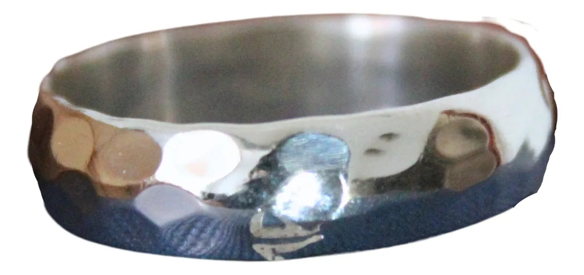 Anillo Martillado Matrimonio Plata 925 Argolla Boda Unisex | Joyería Gamma