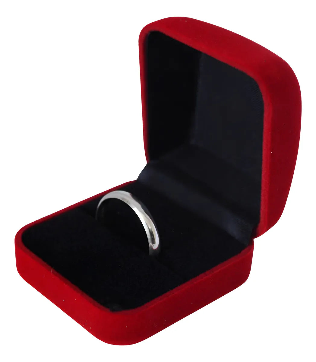 Caja Estuche Plegable Anillo Compromiso Promesa Terciopelo