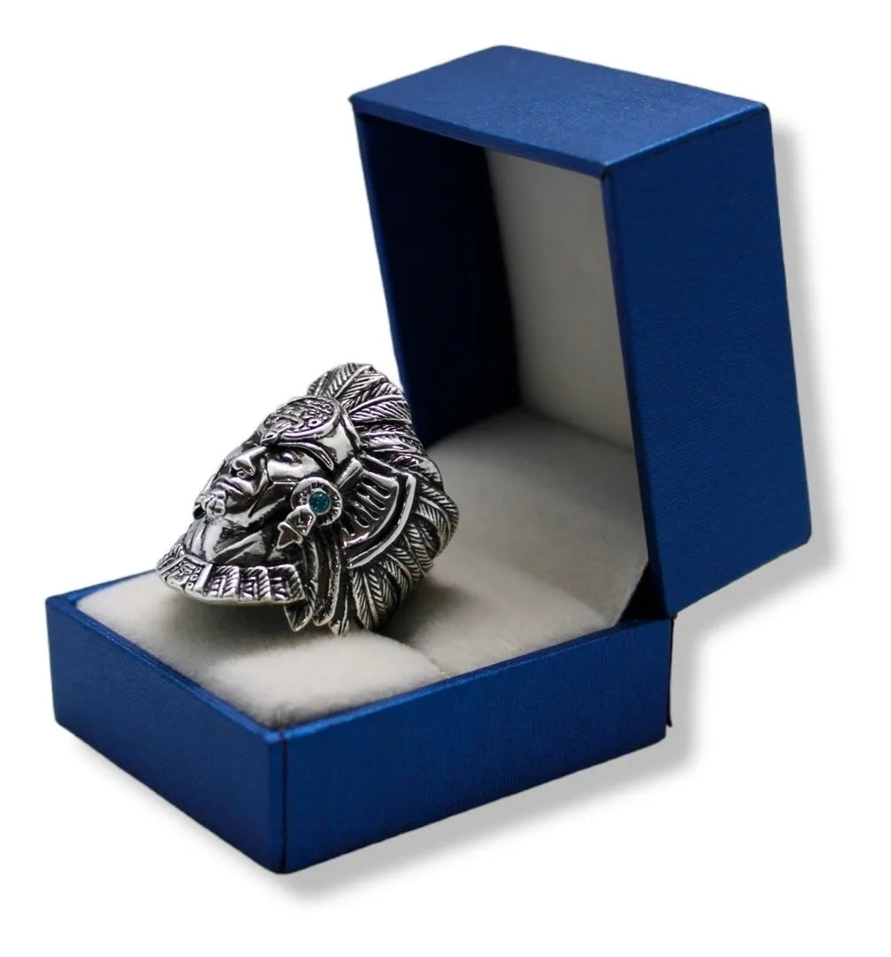 Anillo Hombre Cuauhtémoc Plata 925 Tlatoani Azteca Mexica