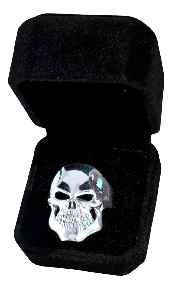 Anillo Para Hombre Cráneo Terrible Plata Maciza 925 Calavera