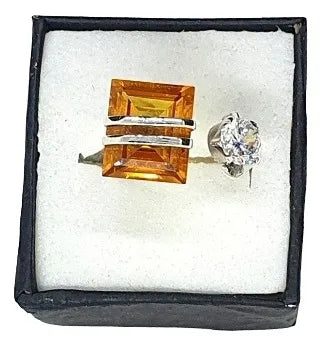 Anillo De Mujer Citlallicu Plata 925 Promesa Dama Compromiso Dorado Y Diamante