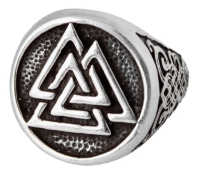 Anillo De Odín Valknut Protector En Plata 925 Hombre Vikingo