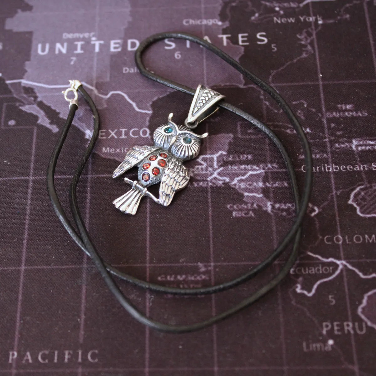 Dije Búho Sabiduría Plata 925 Hombre Mujer Cordón Regalo Plateado