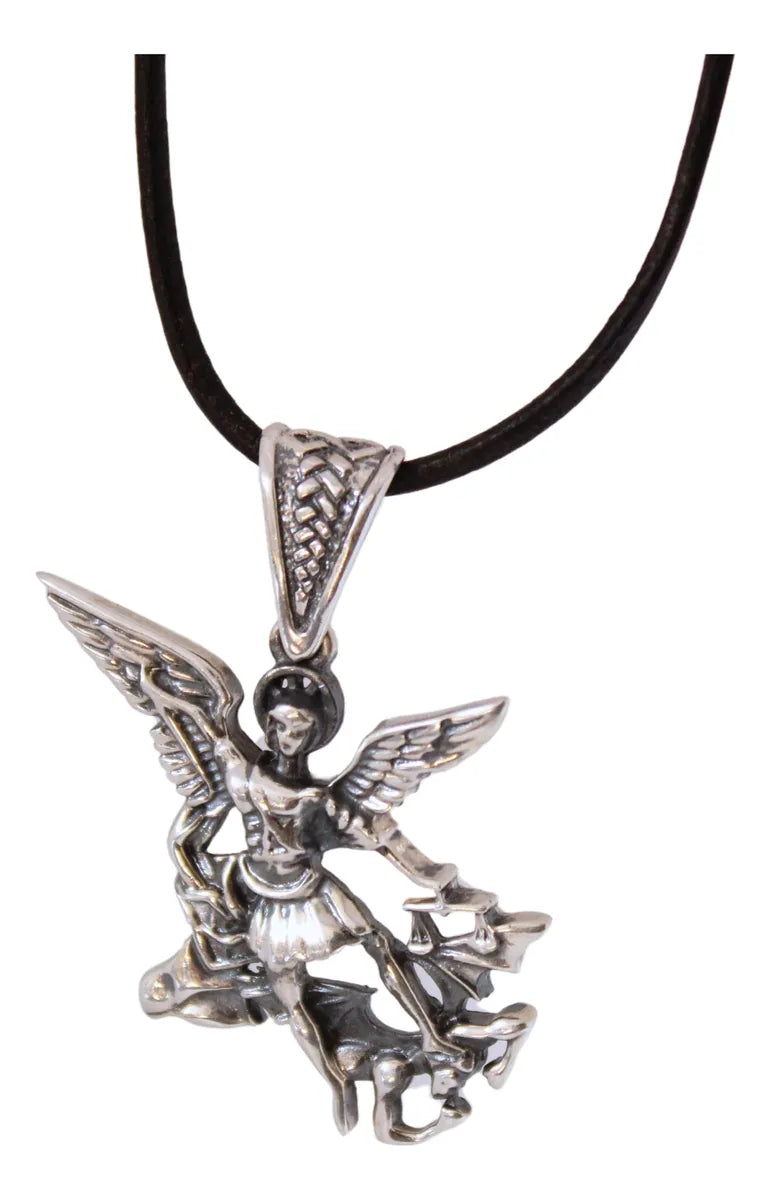 Collar Dije Ángel Guardián Plata 925 Protección Unisex Nice Plateado