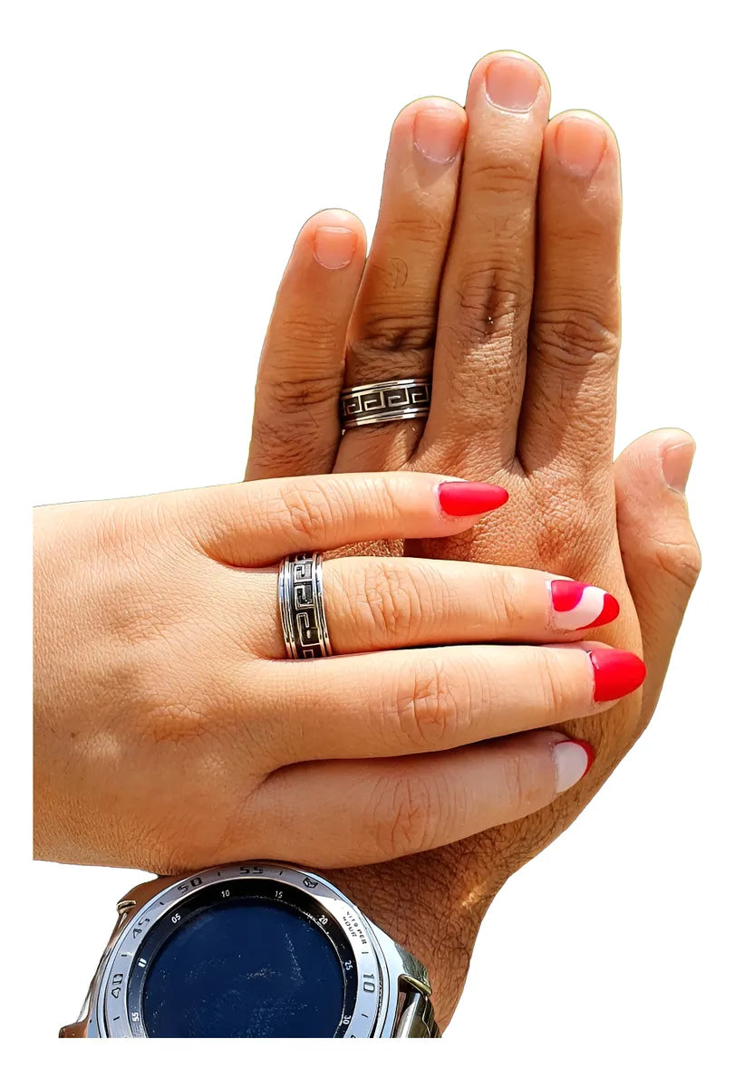 Anillo Plata 925 Grecas Tolteca Giratorio Hombre Mujer Taxco