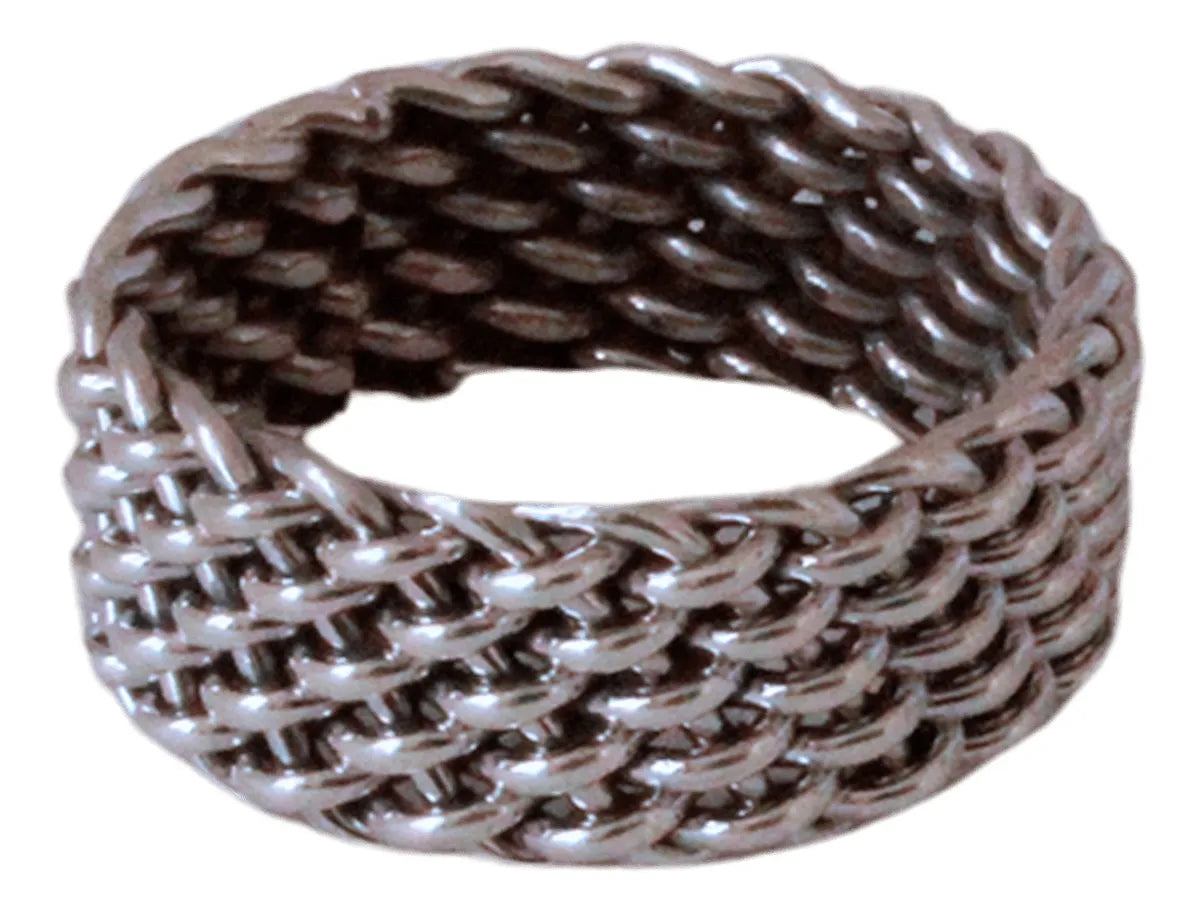 Anillo Promesa Encadenado 8mm Matrimonio Plata Joyería Gamma