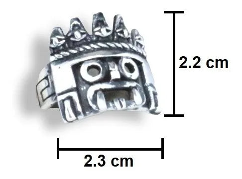 Anillo Dios Tlaloc Plata 925 Maciza Hombre Mujer Artesanal