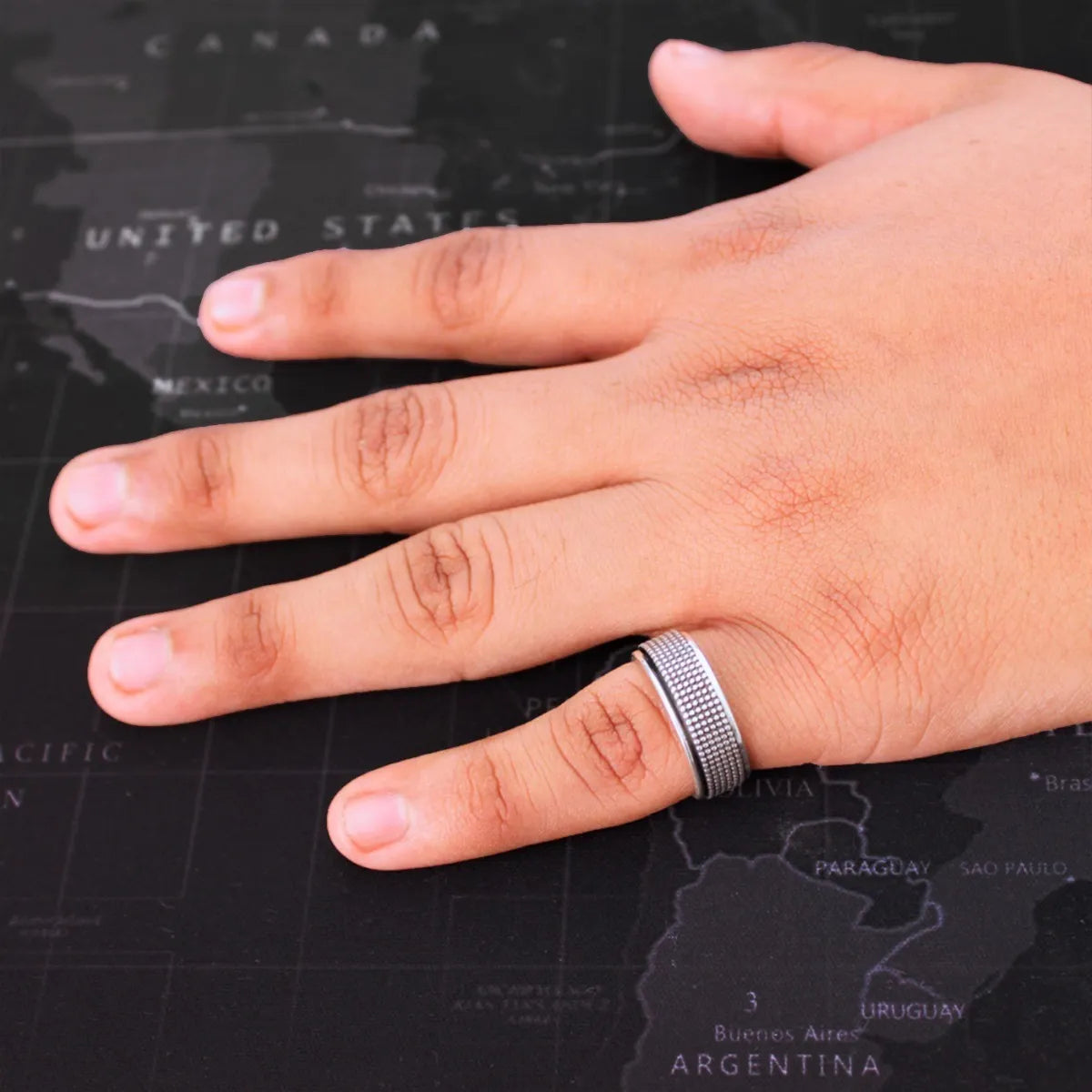 Argolla Lunares Plata 925 Giratoria Antiansiedad Taxco