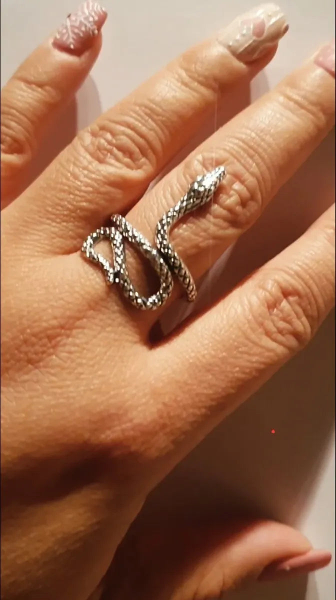 Anillo Serpiente Plata 925 Víbora Hombre Mujer Unisex Gótico | Joyería Gamma