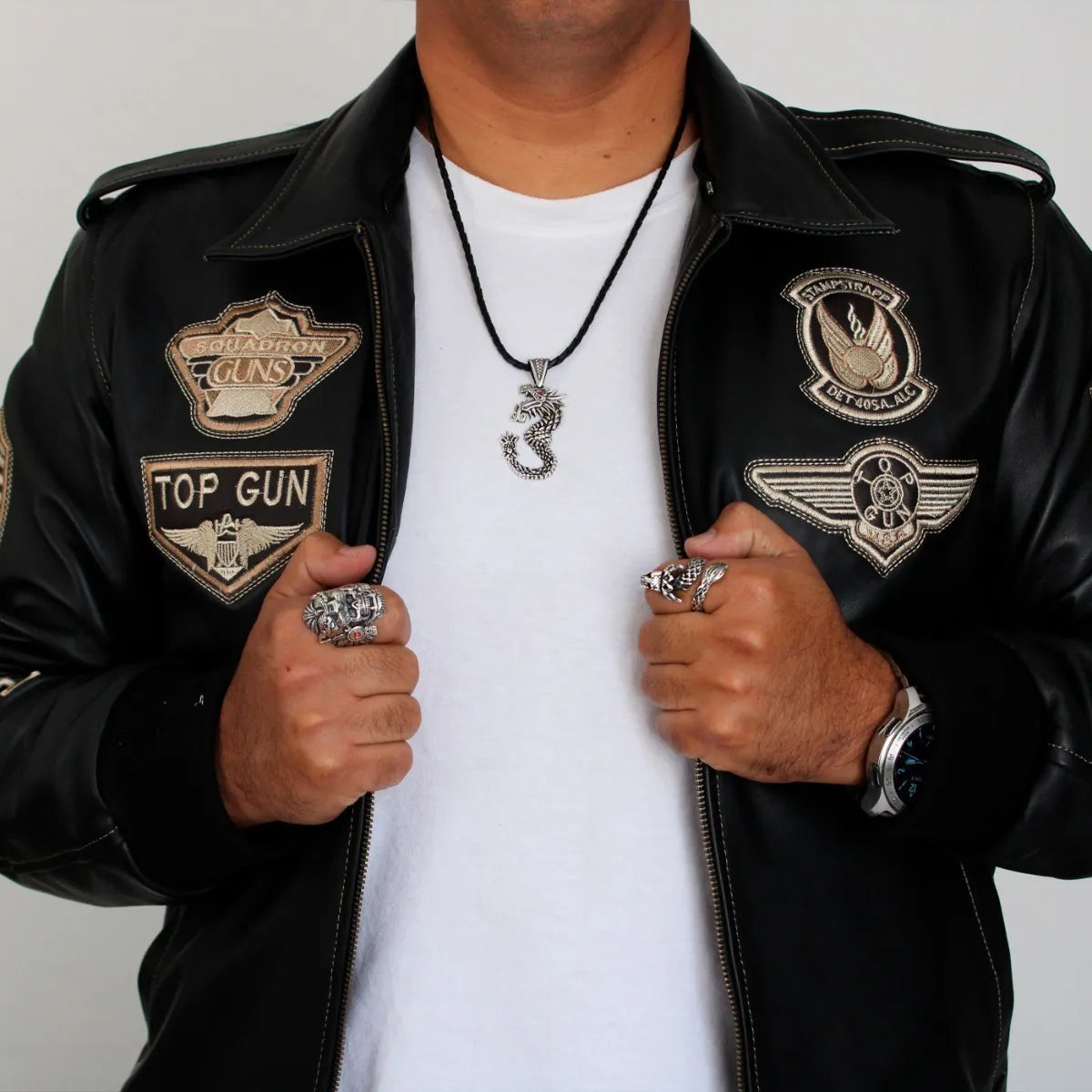 Dije Serpiente Quetzalcóatl Plata 925 Cordón Piel Genuina