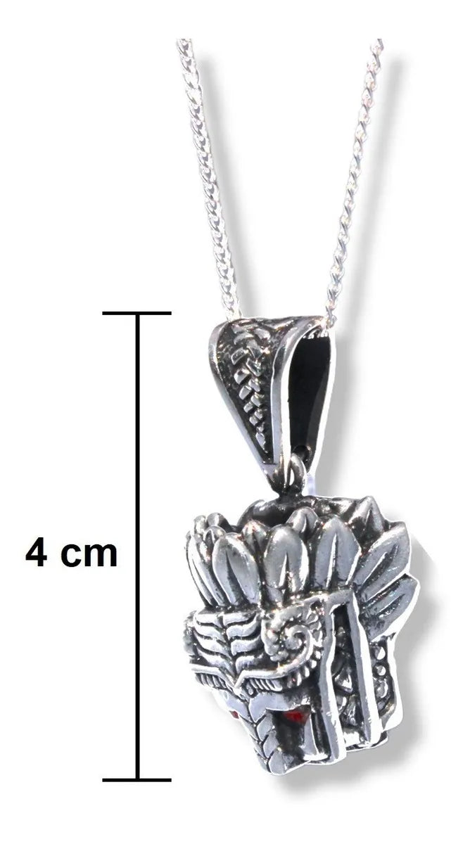 Dije Quetzalcóatl Dios Serpiente Emplumada Plata Fina 925