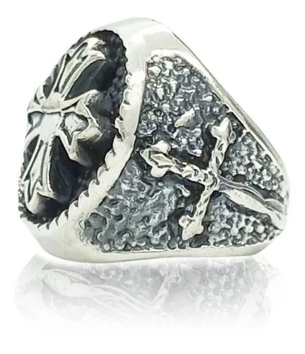 Anillo Templario Plata Fina Esterlina 925 Caballero Hombre