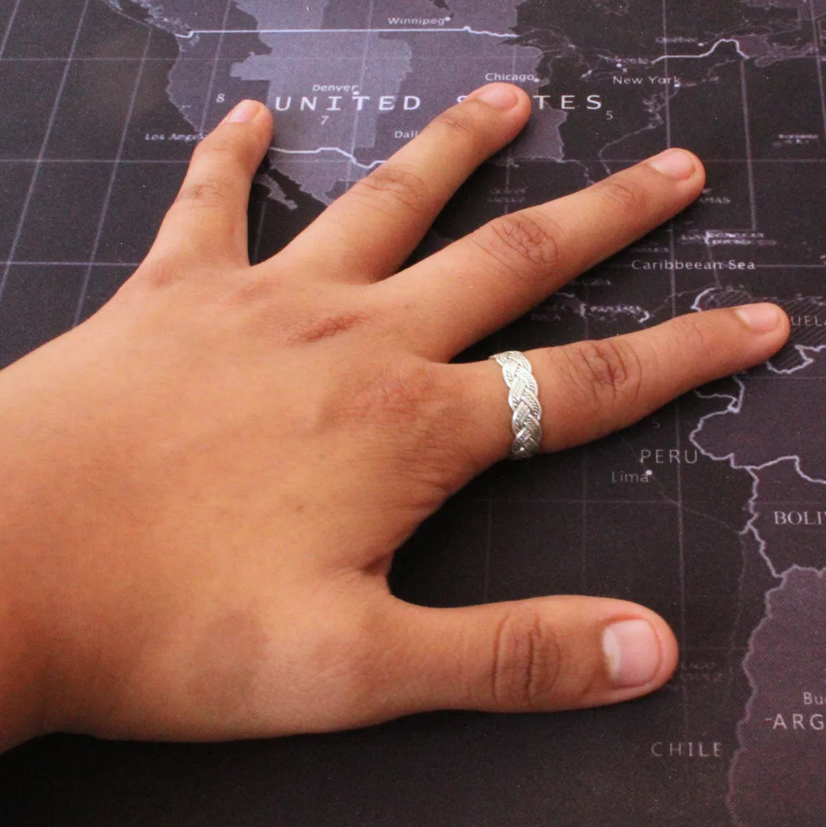 Anillo Entrelazado Plata 925 Argolla 5mm Hombre Mujer Unisex