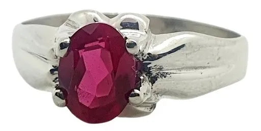 Anillo Rubí Plata 925 Tique Promesa Nice Matrimonio Dama