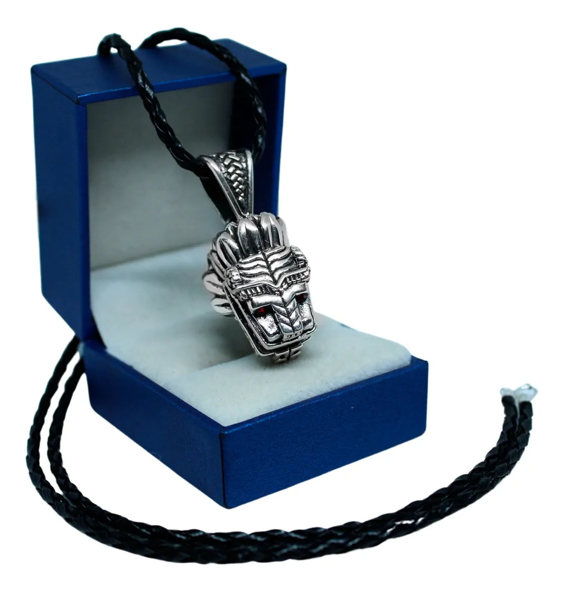 Dije Quetzalcóatl Serpiente Emplumada Plata 925 Con Cordón