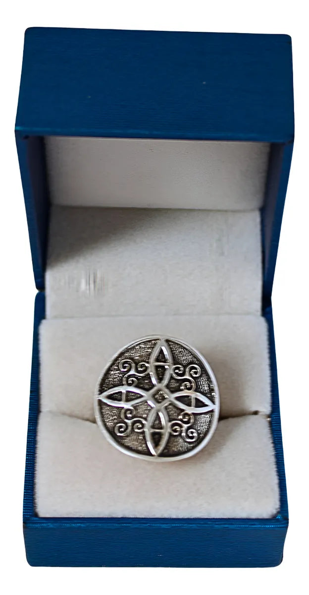 Anillo Nudo De Bruja Plata 925 Mujer Protección Amuleto Nice Plateado Ajustable