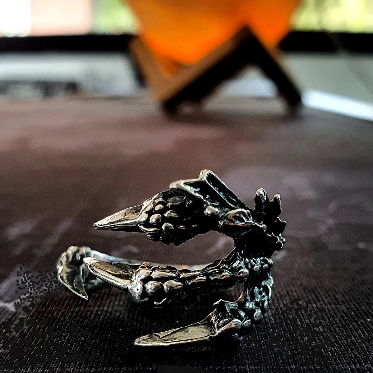 Anillo Plata 925 Hombre Garra Dinosaurio Ajustable Taxco