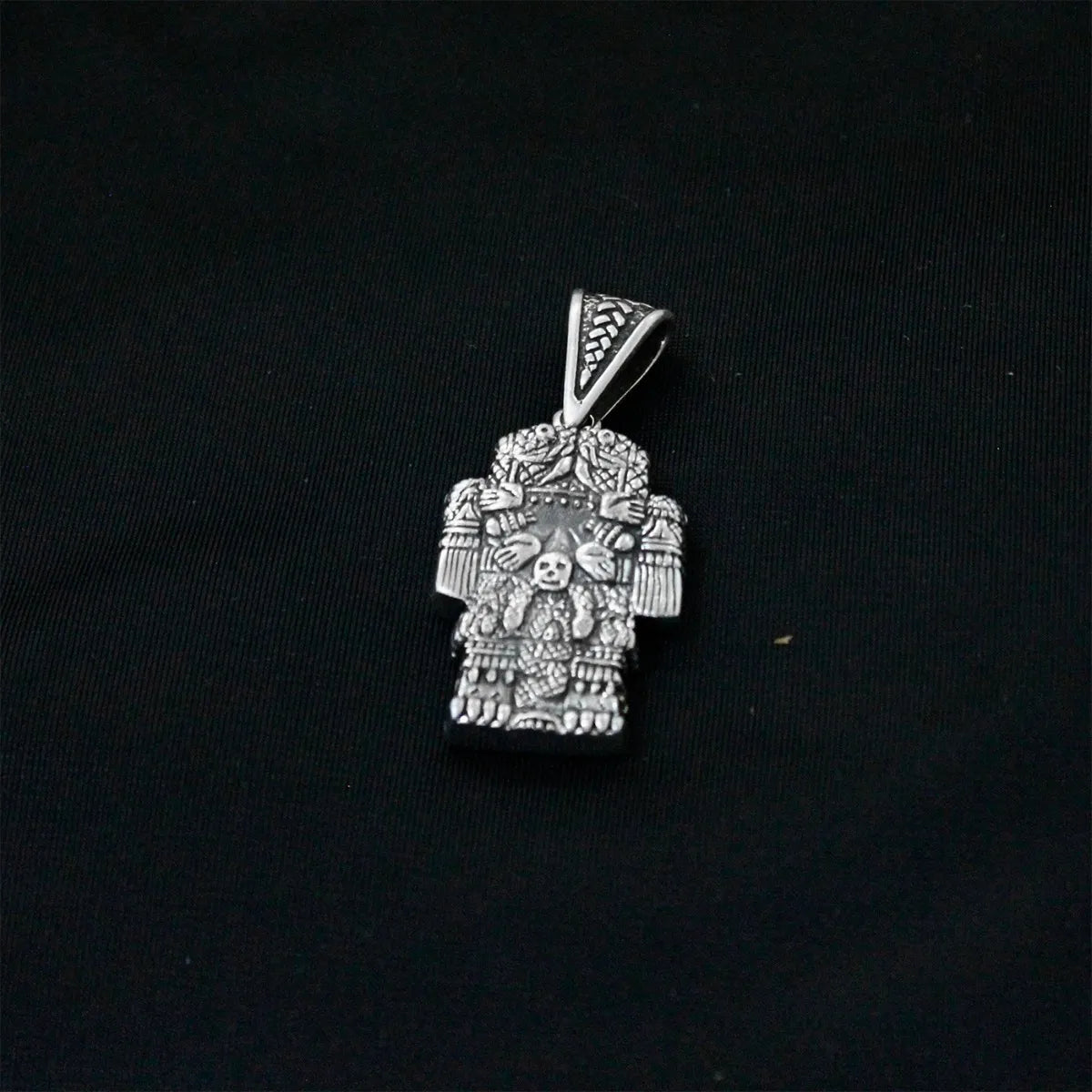 Dije Coatlicue Madre Dioses Aztecas Plata 925 Cordón Piel