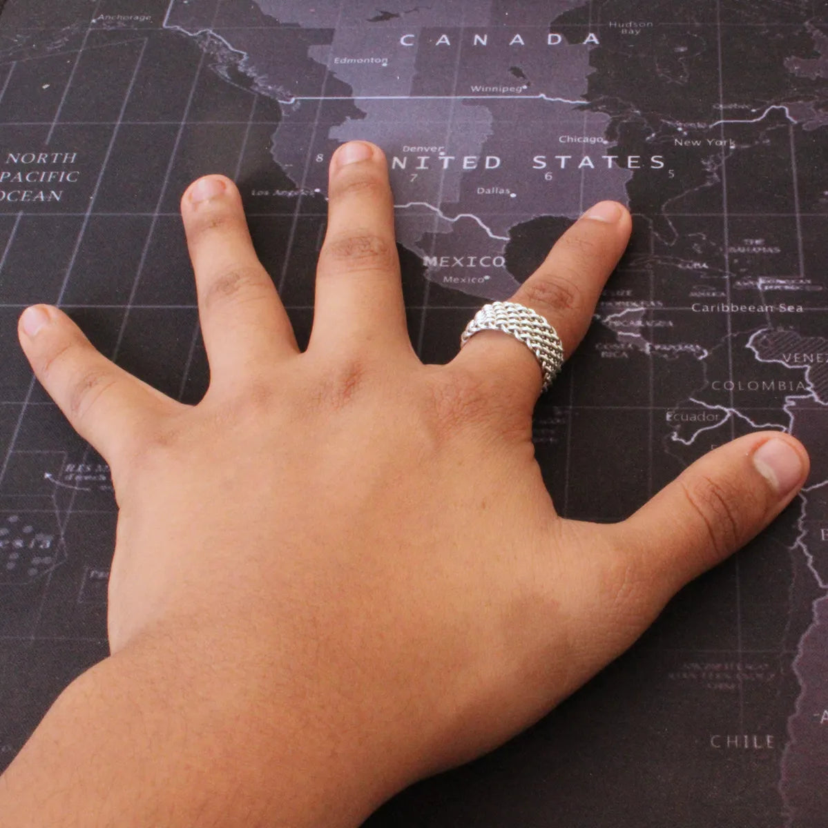 Anillo Promesa Encadenado 8mm Matrimonio Plata Joyería Gamma