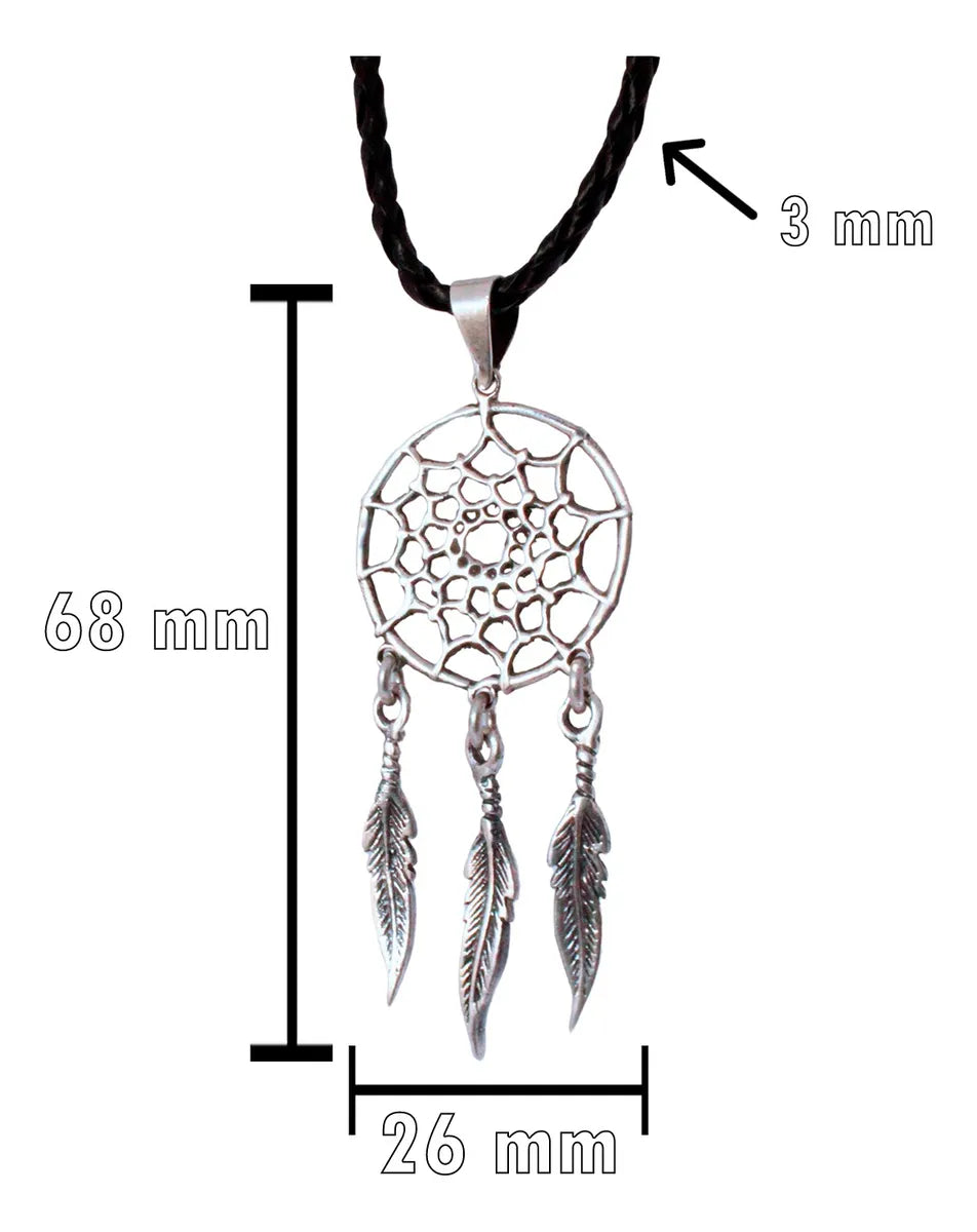 Dije Atrapasueños Plata 925 Dije Unisex Hombre Mujer Moda Plateado