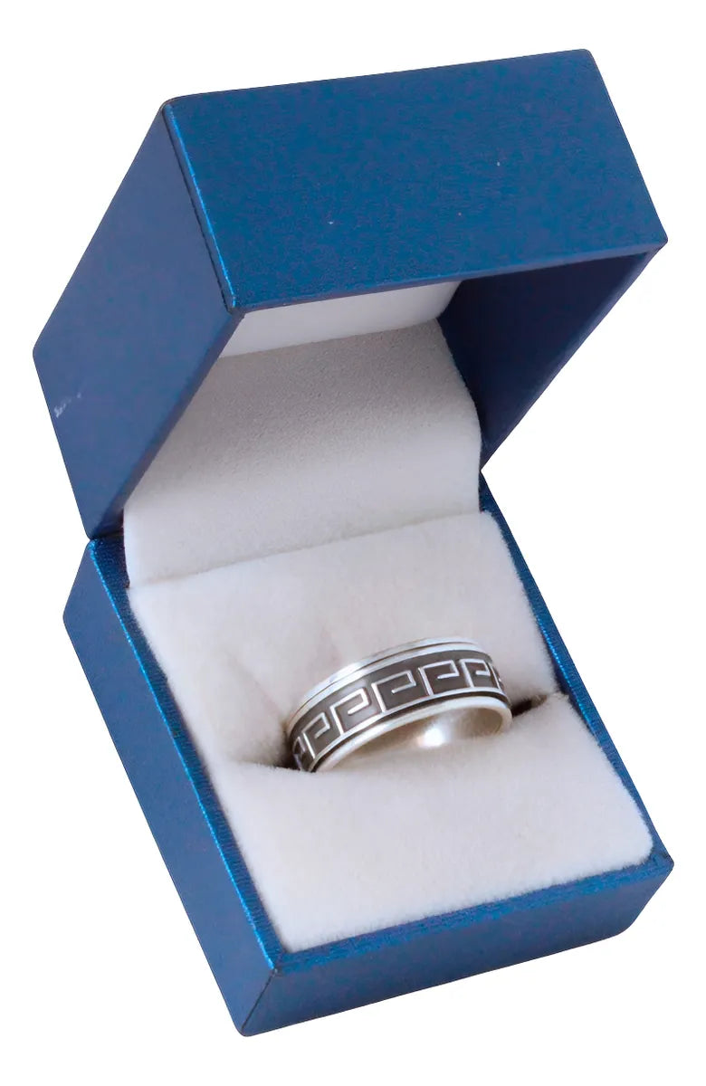 Anillo Plata 925 Grecas Tolteca Giratorio Hombre Mujer Taxco