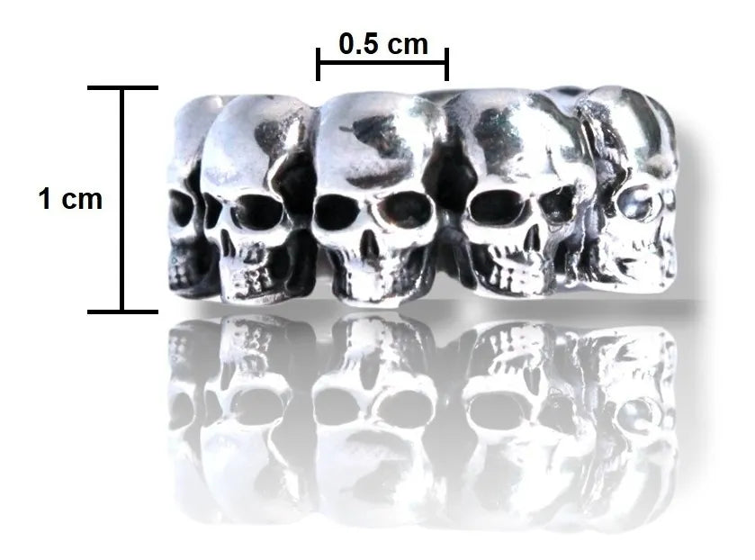Anillo Cráneos Calaveras Plata Esterlina 925 Hombre Mujer