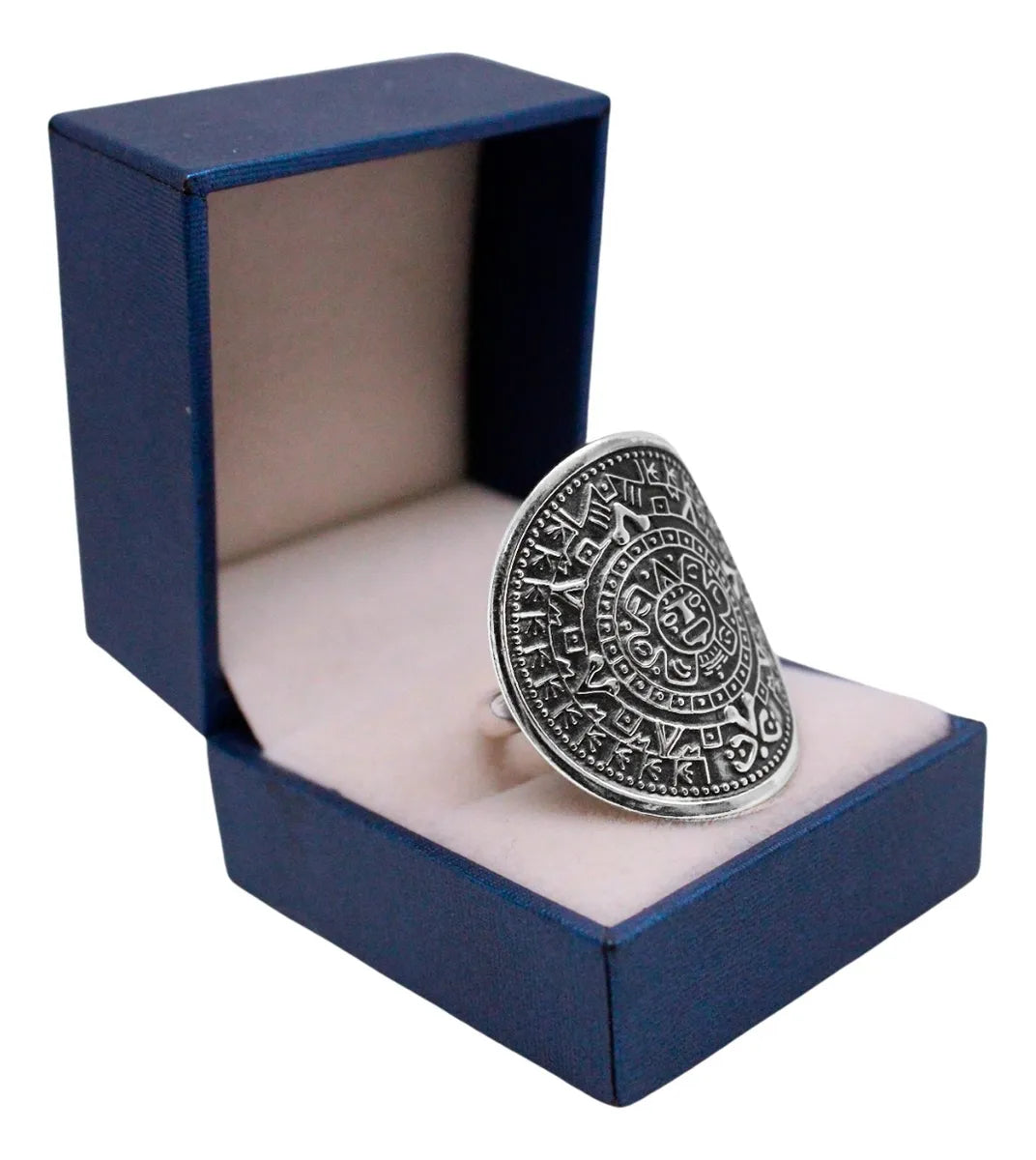 Anillo Mujer Plata 925 Calendario Azteca Piedra Del Sol Nice