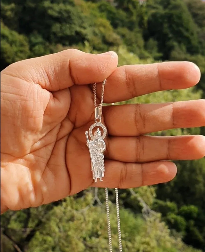 Dije San Judas Plata 925 Cadena Hombre Mujer Zirconia Regalo Diamante