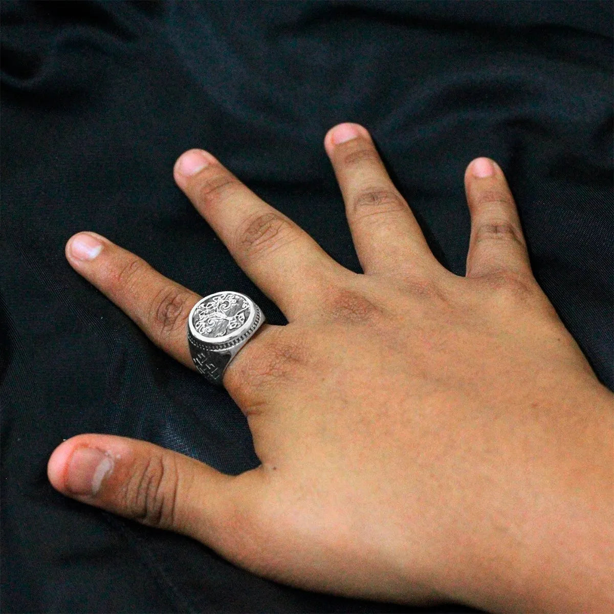 Anillo Hombre Plata 925 Árbol De La Vida Joyería Caballero