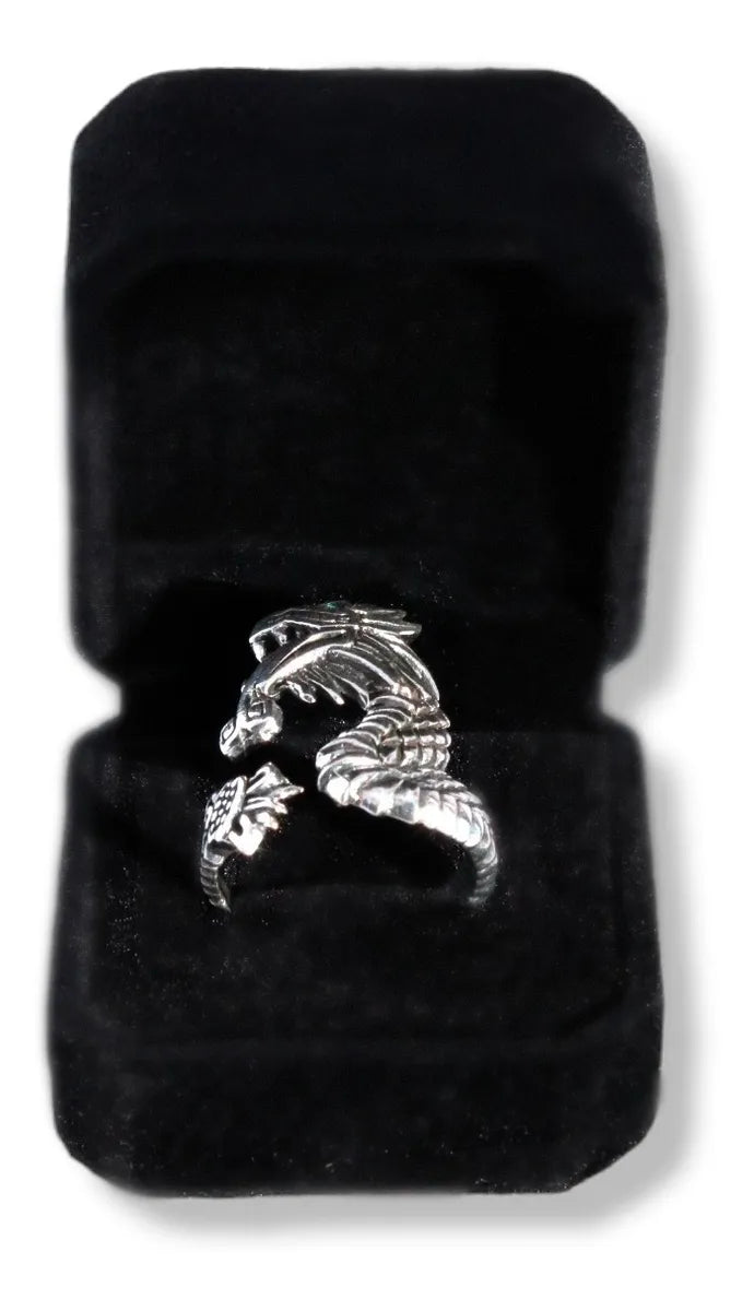 Anillo Dragón Viserion Plata Fina 925 Hombre Mujer Ajustable