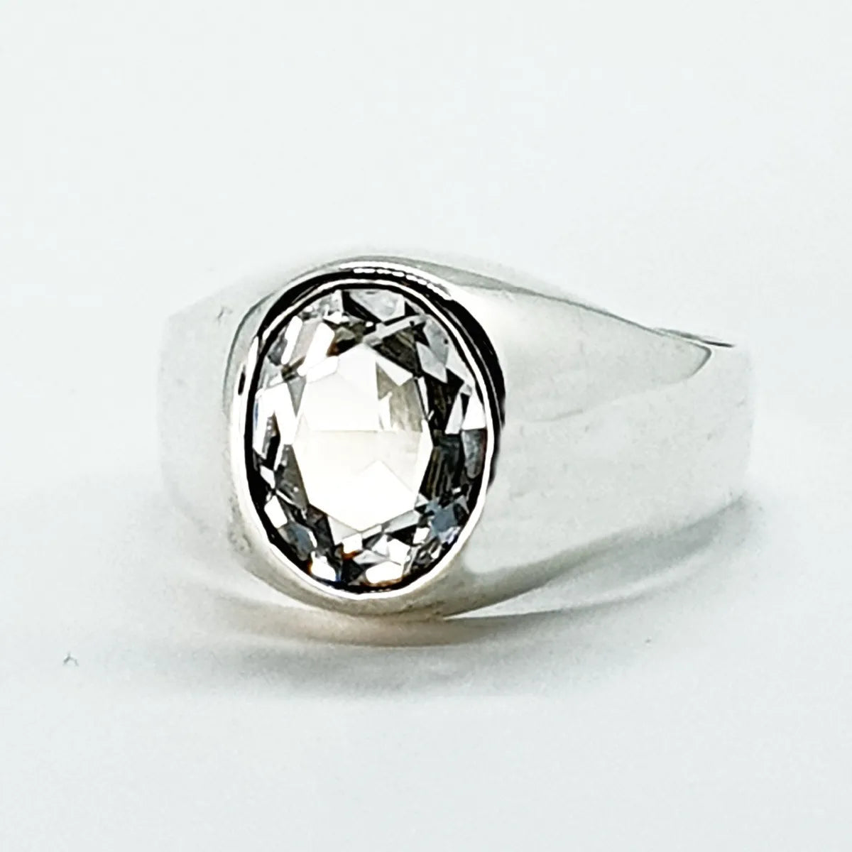 Anillo David Plata 925 Hombre Zirconia 10x12mm Elegante