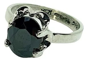Anillo Afrodita Promesa Matrimonio Plata925 Compromiso Mujer Negro Ajustable