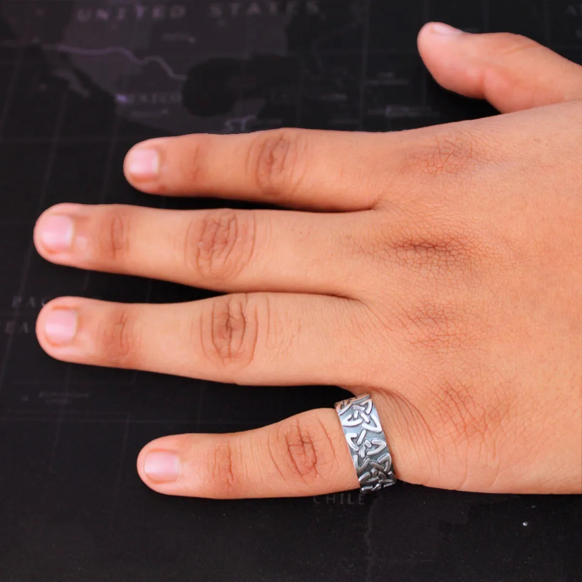 Anillo Vikingo Valknut Plata 925 Argolla De Protección Odín