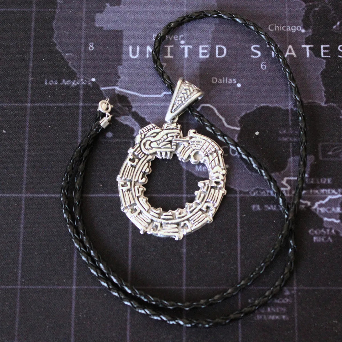 Collar Dije Quetzalcóatl Uróboros Plata 925 Hombre Mujer Plateado