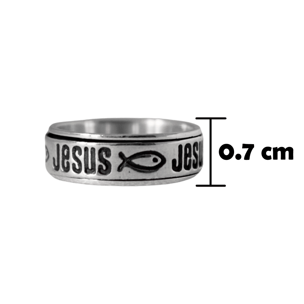 Argolla giratoria Jesús El Salvador plata 925, antiestrés, hecha en Taxco - vista 6