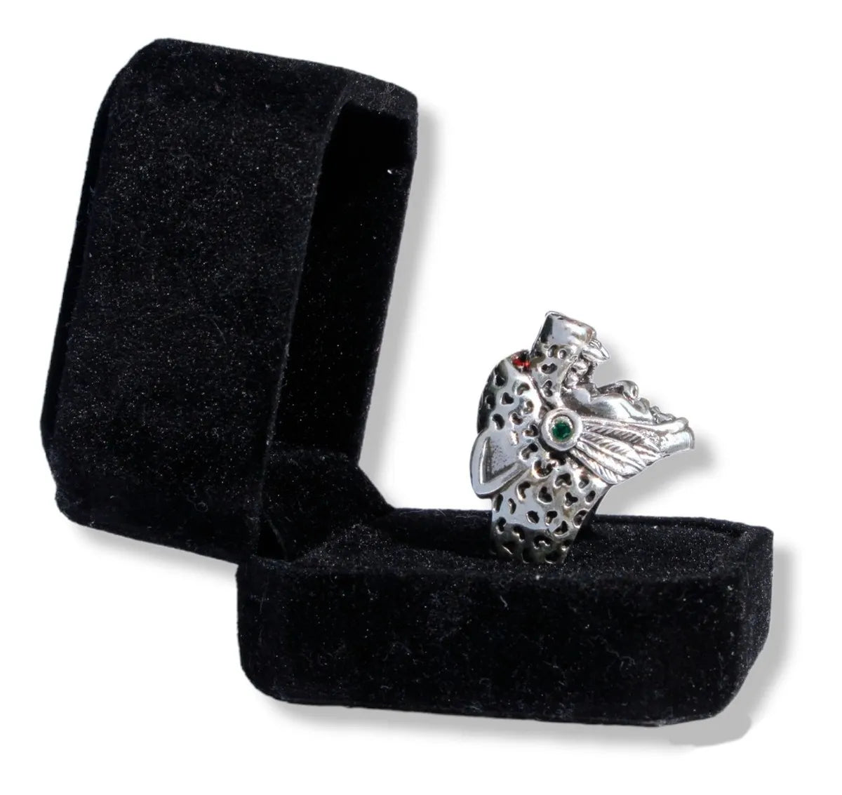 Anillo Guerrero Jaguar Azteca Plata 925 Hombre Taxco Mexico