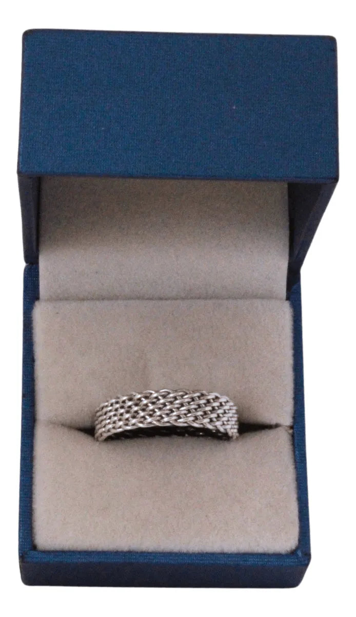 Anillo De Matrimonio Promesa Encadenado 5mm Plata 925